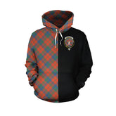Robertson Ancient Tartan Hoodie Half of Me - Cross Style